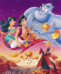 Aladin si lampa fermecata - desene animate - planse de colorat